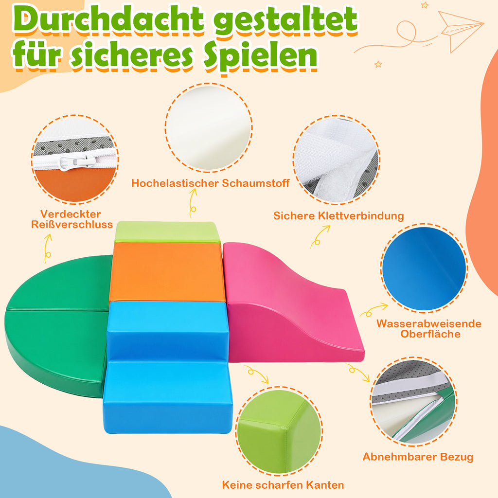 Schaumstoffbausteine 6-teilig, XXL Kletter- & Krabbelset für Innenräume