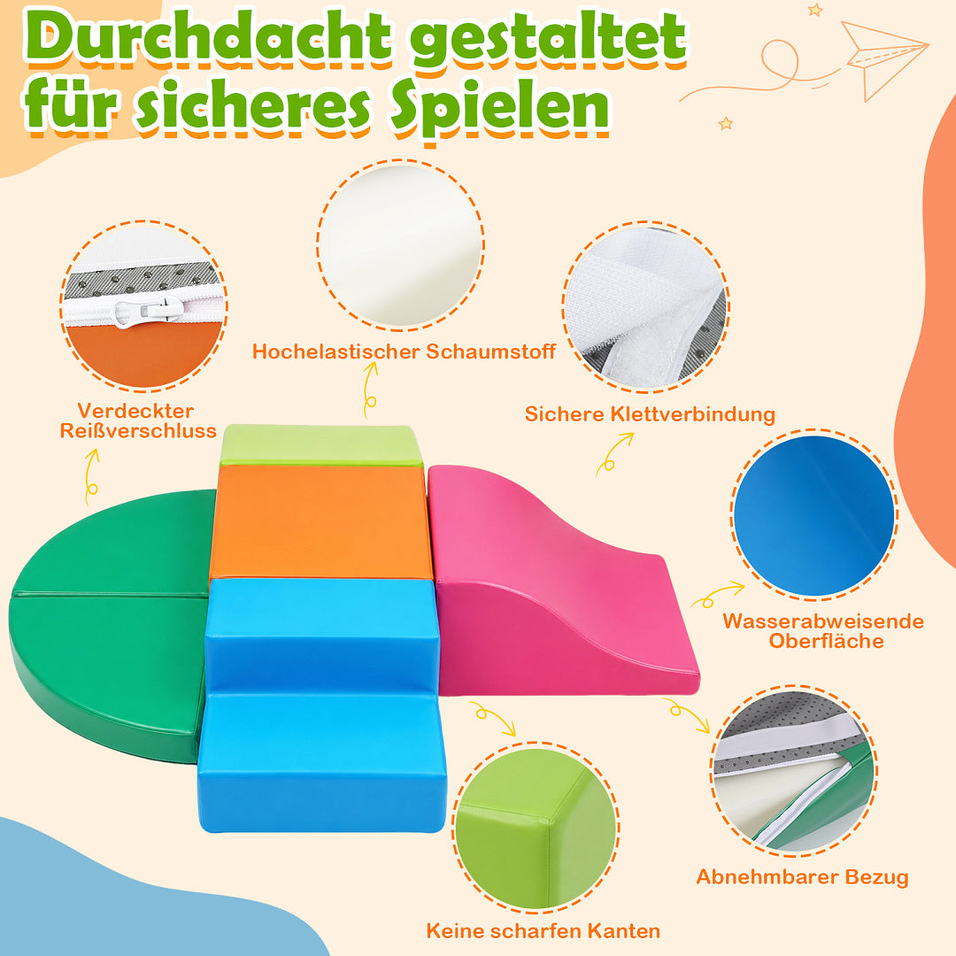 Schaumstoffbausteine 6-teilig, XXL Kletter- & Krabbelset für Innenräume