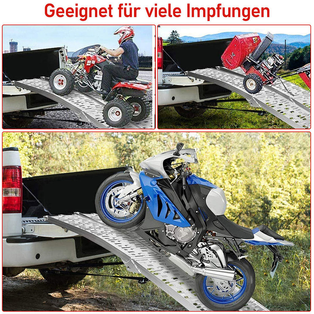 Klappbare Aluminium-Auffahrrampe 226 cm – bis 340 kg