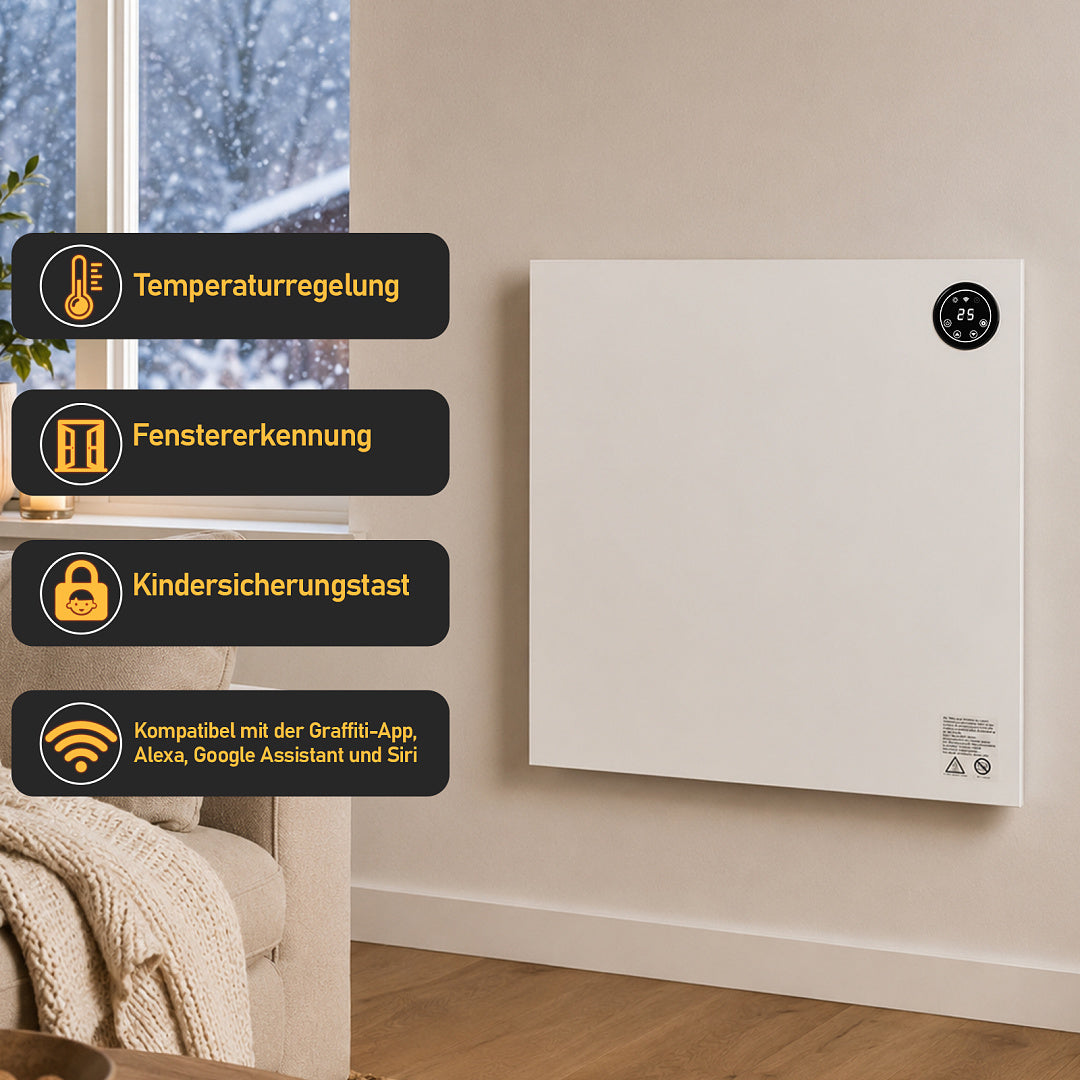 Hybrid Infrarot- & Konvektionsheizung 400W/750W/1000W mit WLAN & App