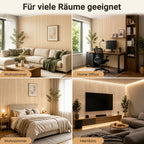Akustikpaneele 120 × 60 cm mit Holzlamellen & Filz – 2–8 Stück