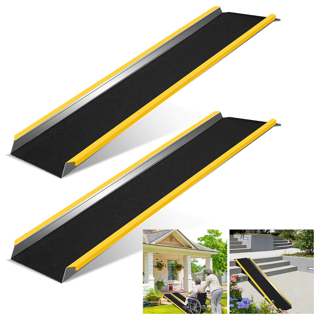 2er Set Aluminium-Auffahrrampen 118 cm – 300 kg pro Rampe