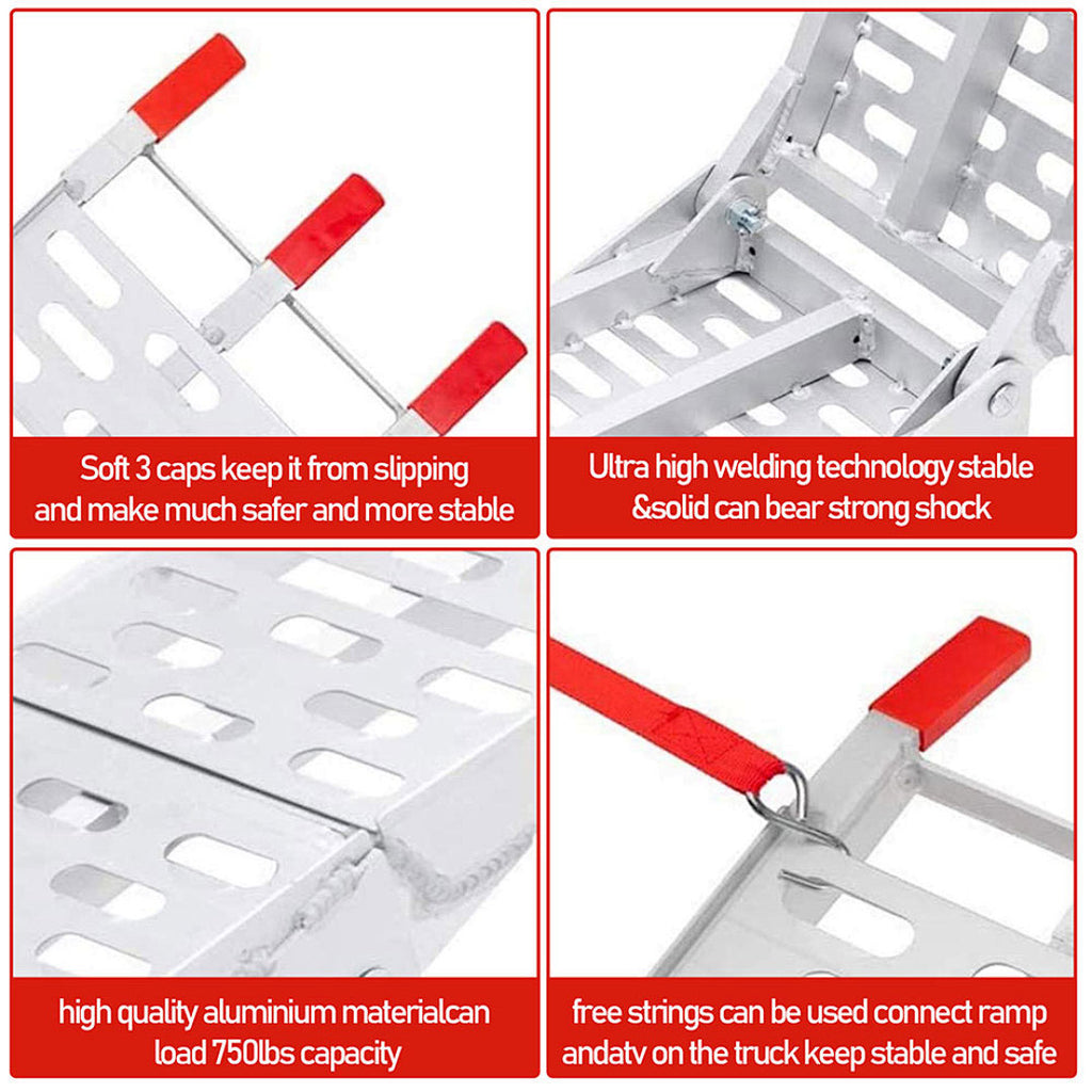 Klappbare Aluminium-Auffahrrampe 226 cm – bis 340 kg