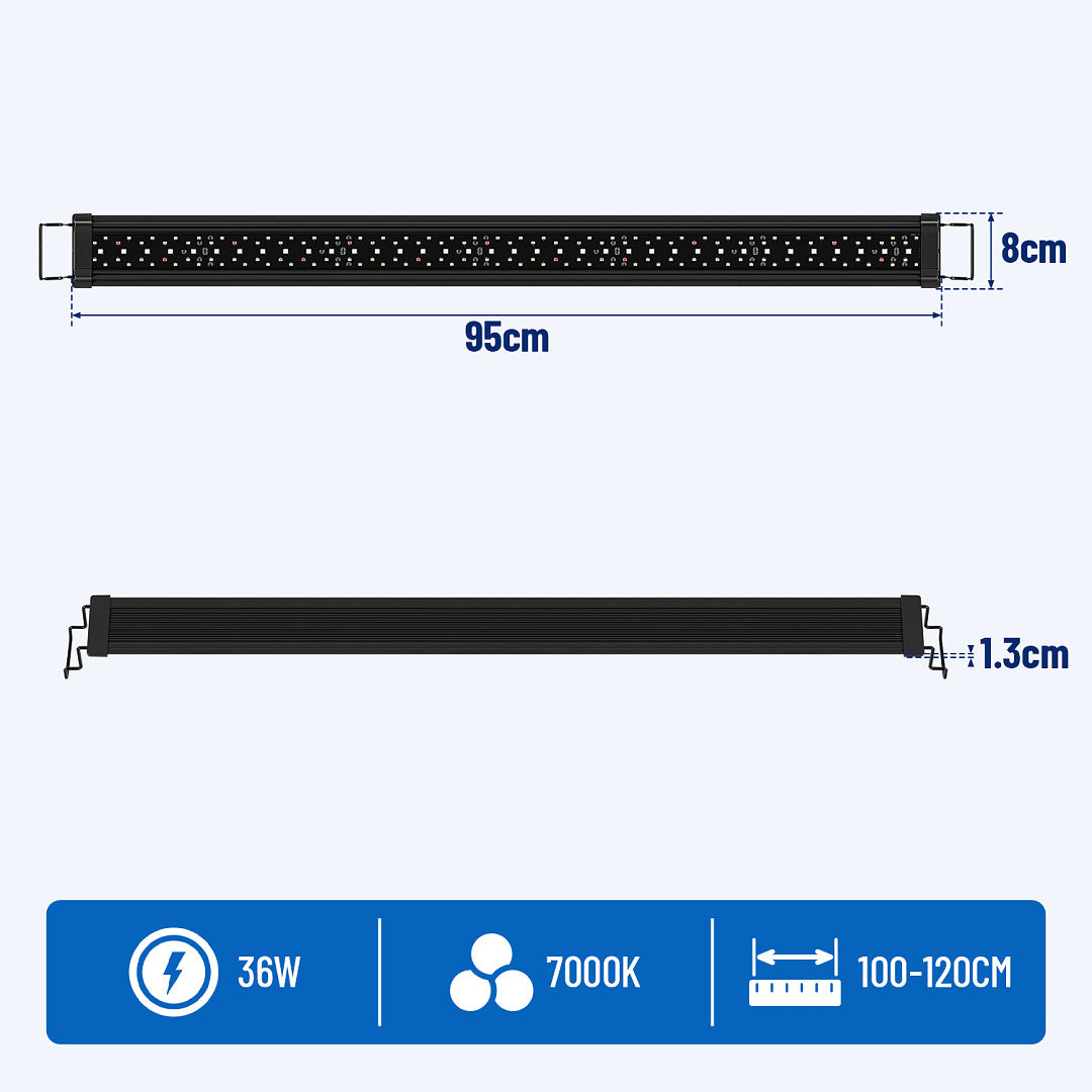 LED Aquariumbeleuchtung RGB Vollspektrum mit Fernbedienung – 12–36 W