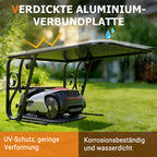Cecaylie Mähroboter Garage 80×56×43 cm, Aluminiumdach & Eisenrahmen