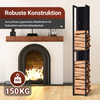 Cecaylie Kaminholzregal aus Metall, 8 Größen für Brennholz