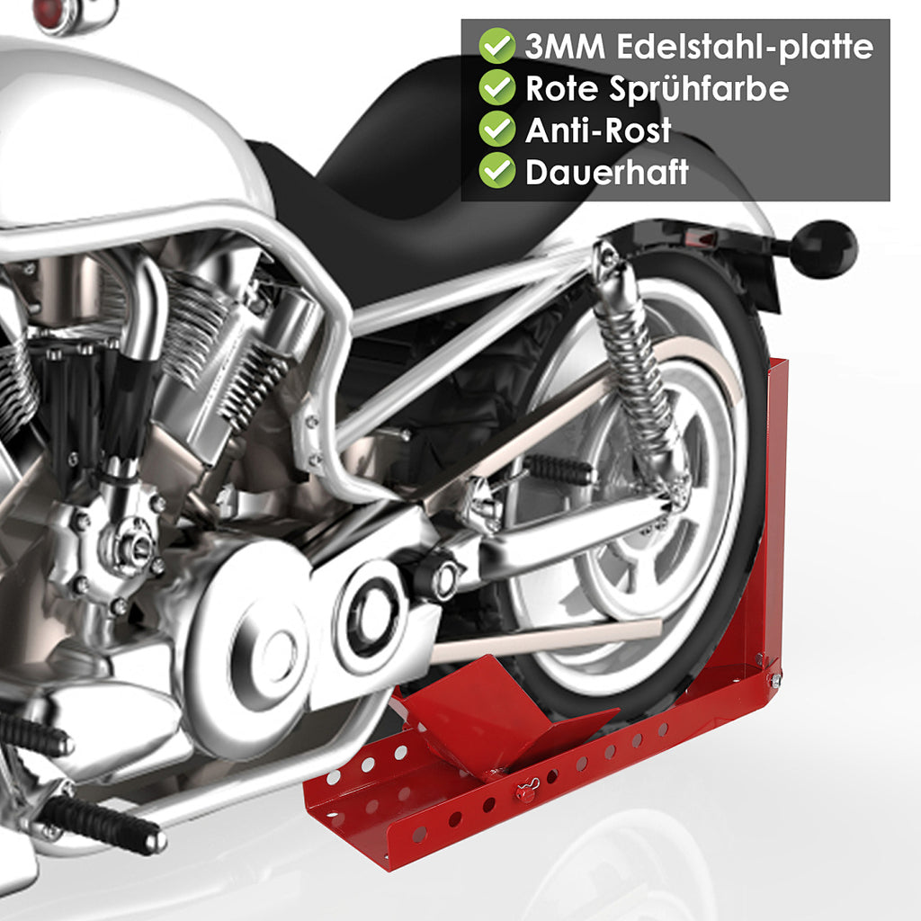 Motorradwippe Vorderradständer 8–24 Zoll für 60–145 mm Reifen – Rot
