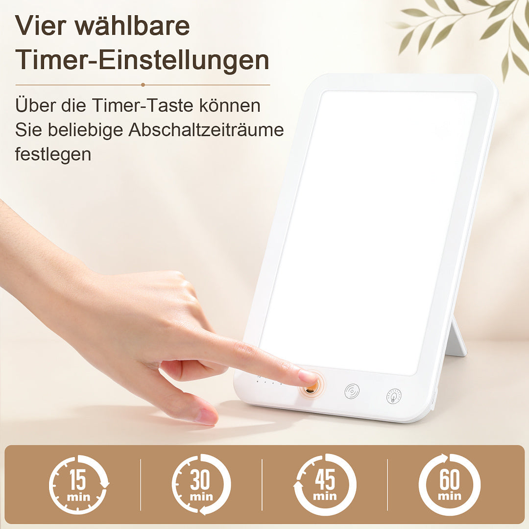 Tageslichtlampe 10.000 Lux mit 3 Lichtfarben, 5 Helligkeitsstufen & Timer