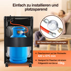 Cecaylie Gasheizung 4,2 kW mit 3 Heizstufen, Infrarot-Gasheizer mit Druckminderer & Gasschlauch