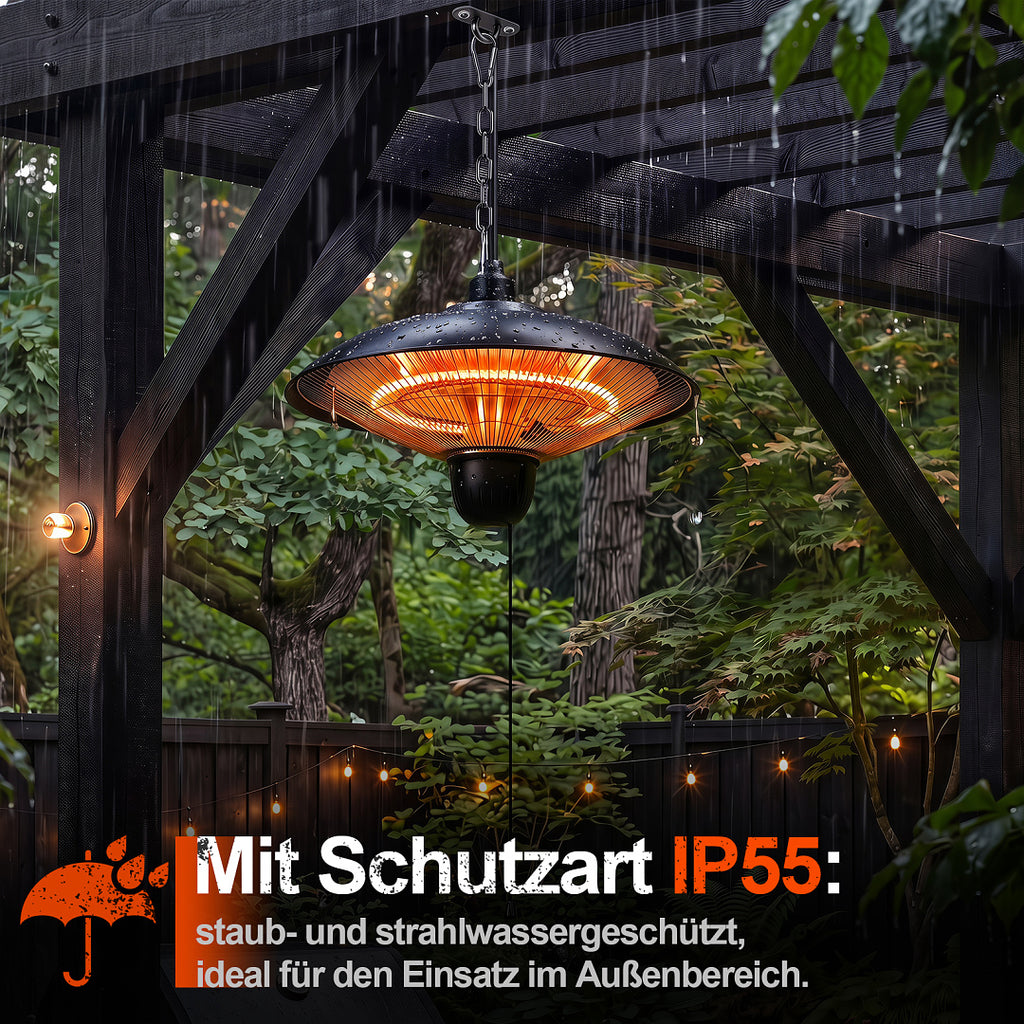 Quarz Infrarot Heizstrahler IP55 für überdachte Außenbereiche