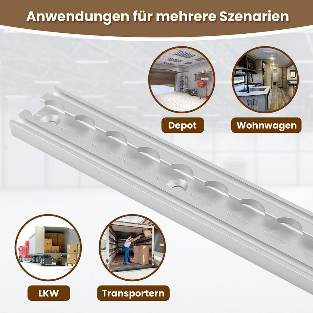 Cecaylie Airlineschiene aus Aluminium mit Doppelhaken, 4/8/12 m