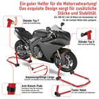 2er Set Motorrad-Montageständer vorne & hinten mit Rollen – bis 300 kg