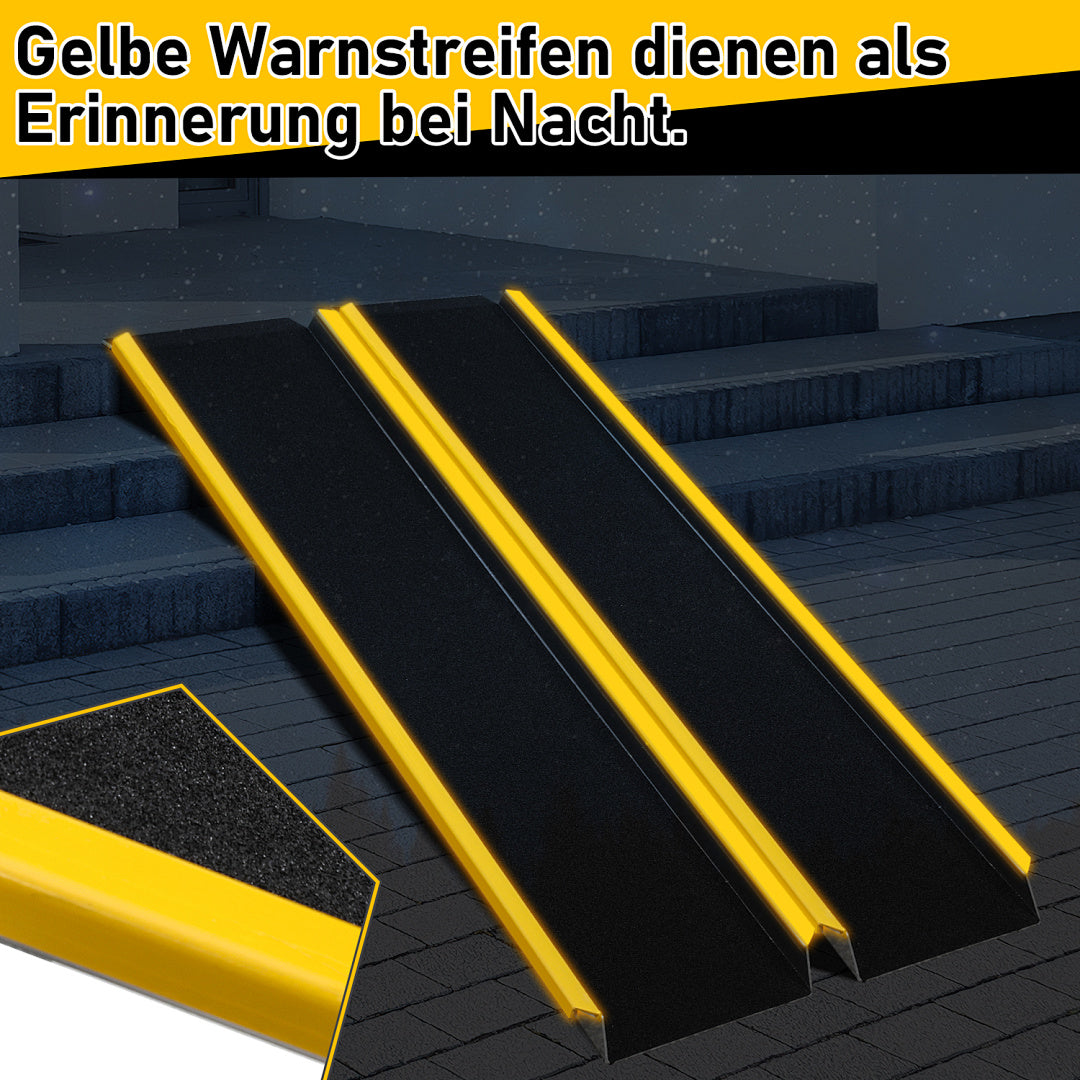 2er Set Aluminium-Auffahrrampen 118 cm – 300 kg pro Rampe