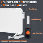 Metall-Infrarotheizung 120W/450W/800W mit Thermostat, WiFi & Fernbedienung