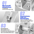 Aluminium Solarmodul Halterung mit verstellbarer Stützkonstruktion