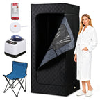Mobile Dampfsauna 1200 W, 90 × 90 × 180 cm mit Fernbedienung & Klappstuhl
