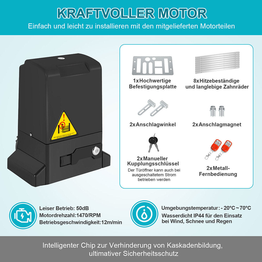 Schiebetorantrieb für Tore bis 800 / 1600 kg – Standard oder WiFi-App