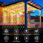Solar LED Lichternetz mit 8 Modi, Timer & Memory – 4 Größen