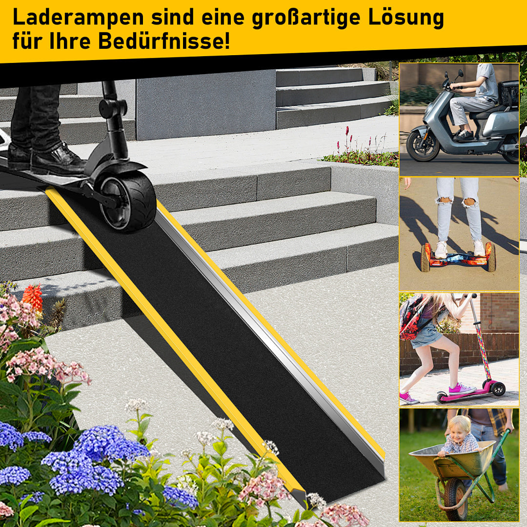 2er Set Aluminium-Auffahrrampen 118 cm – 300 kg pro Rampe