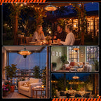 Hängender Quarz Heizstrahler für Terrasse Balkon Pavillon und Wintergarten