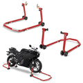 2er Set Motorrad-Montageständer vorne & hinten mit Rollen – bis 300 kg