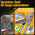 Cecaylie Schwerlast-Schubladenschienen Edelstahl 45 kg mit Soft-Close & Vollauszug