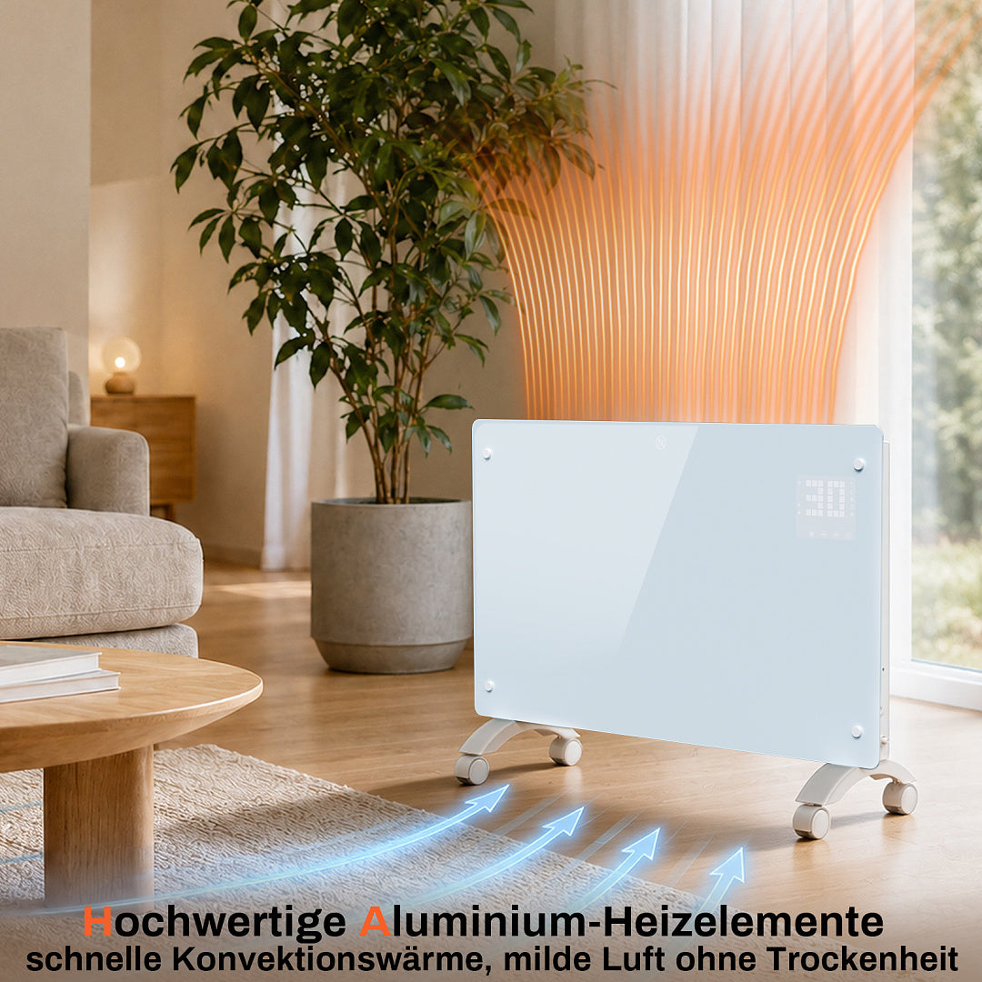 Elektrische Konvektorheizung 2000W/2500W mit App, Fernbedienung & Thermostat