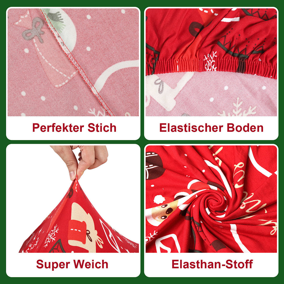 Weihnachts-Stuhlhussen aus Stretch-Polyester – verschiedene Sets & Motive