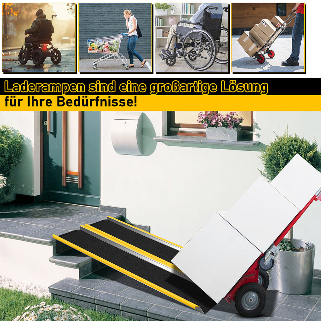 2er Set Aluminium-Auffahrrampen 118 cm – 300 kg pro Rampe