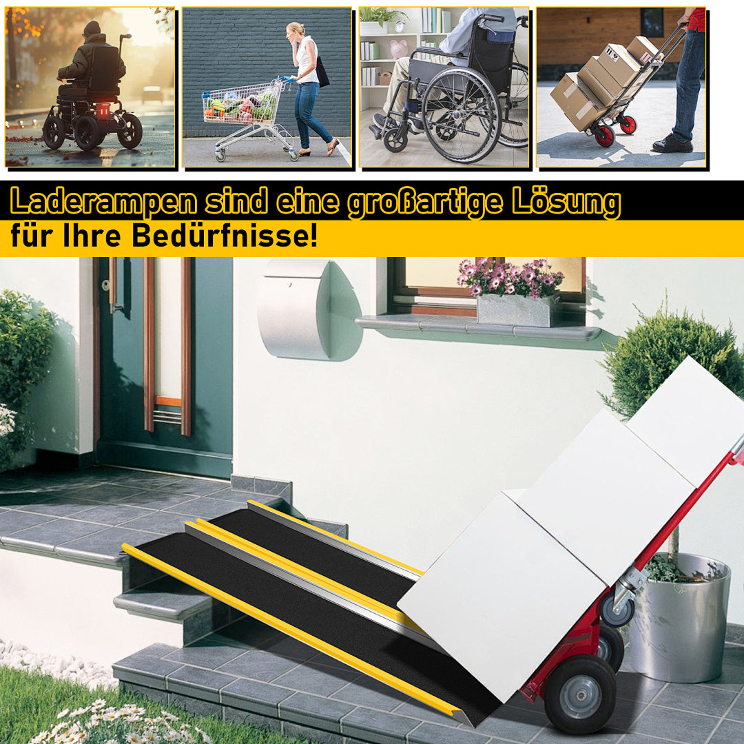 2er Set Aluminium-Auffahrrampen 118 cm – 300 kg pro Rampe