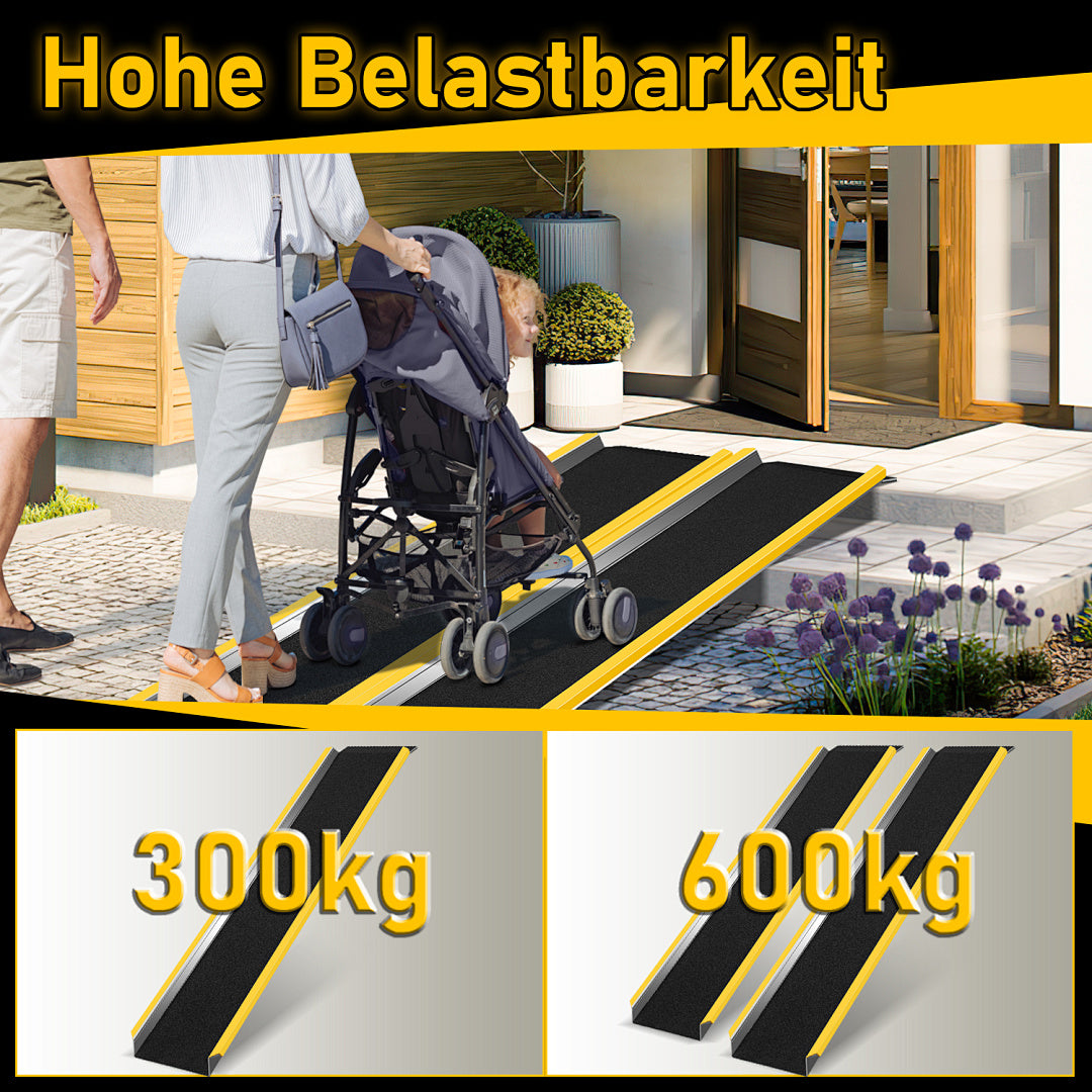 2er Set Aluminium-Auffahrrampen 118 cm – 300 kg pro Rampe