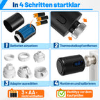 WLAN Heizkörperthermostat mit App – Ohne Gateway, 6 Modi & 7 Adapter