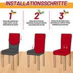 Weihnachts-Stuhlhussen aus Stretch-Polyester – verschiedene Sets & Motive