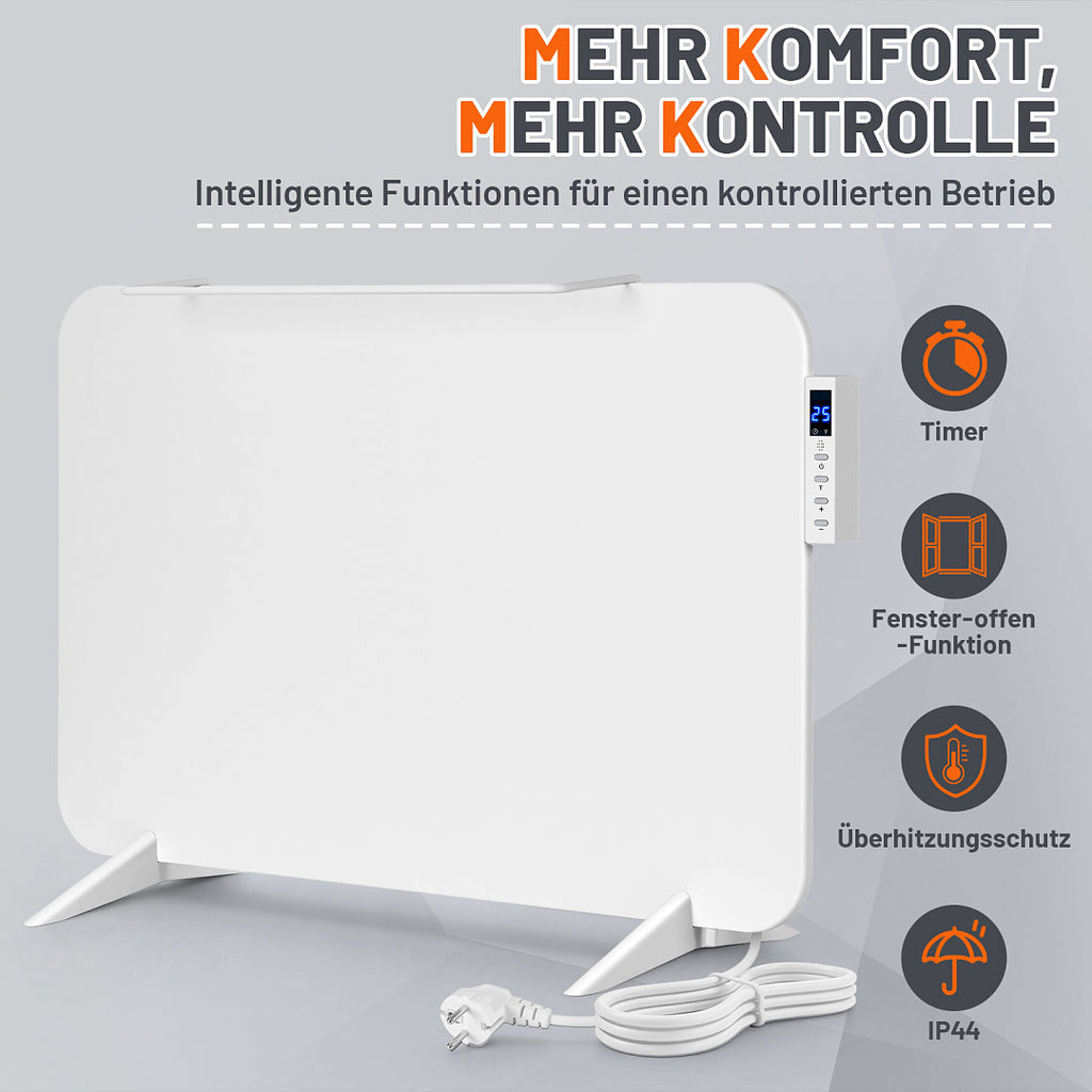 Metall-Infrarotheizung 120W/450W/800W mit Thermostat, WiFi & Fernbedienung