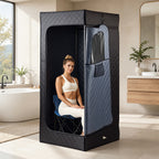 Mobile Dampfsauna 1200 W, 90 × 90 × 180 cm mit Fernbedienung & Klappstuhl