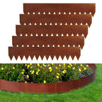 Rasenkante Metall in Rostoptik 20 cm hoch für Gartenbeete