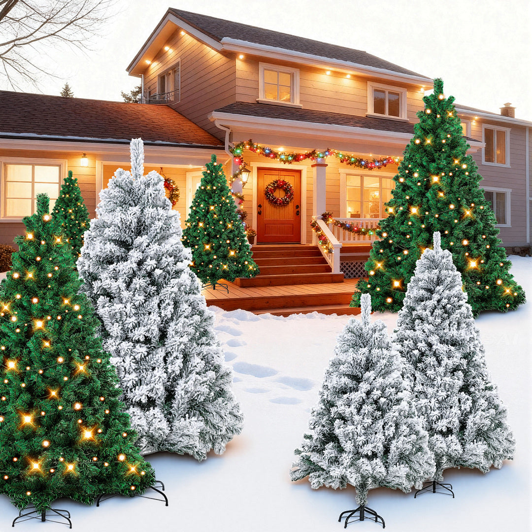 Künstlicher Weihnachtsbaum 120–210 cm – Grün, Weiß, Schnee-Effekt oder LED