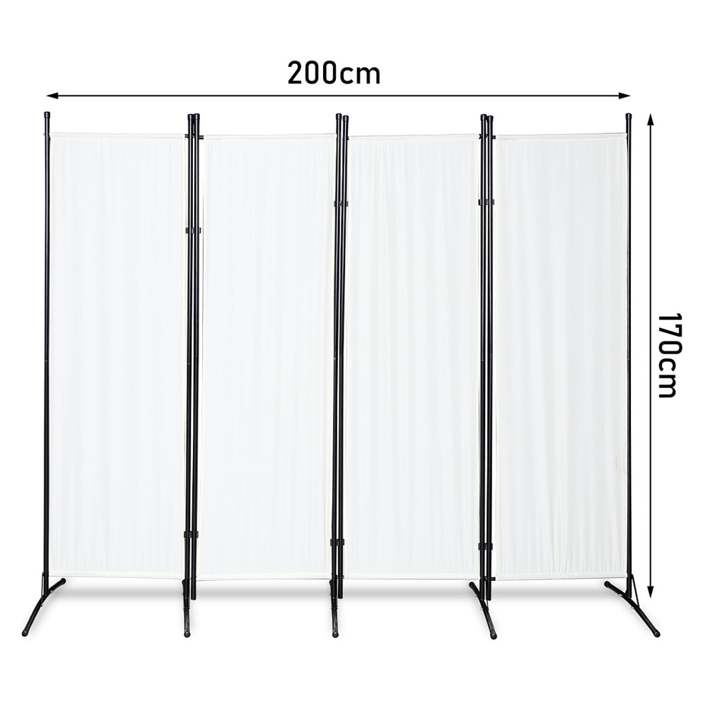 Cecaylie Paravent Raumteiler, faltbarer Sichtschutz aus Polyester, 1/3/4-teilig, Beige/Anthrazit