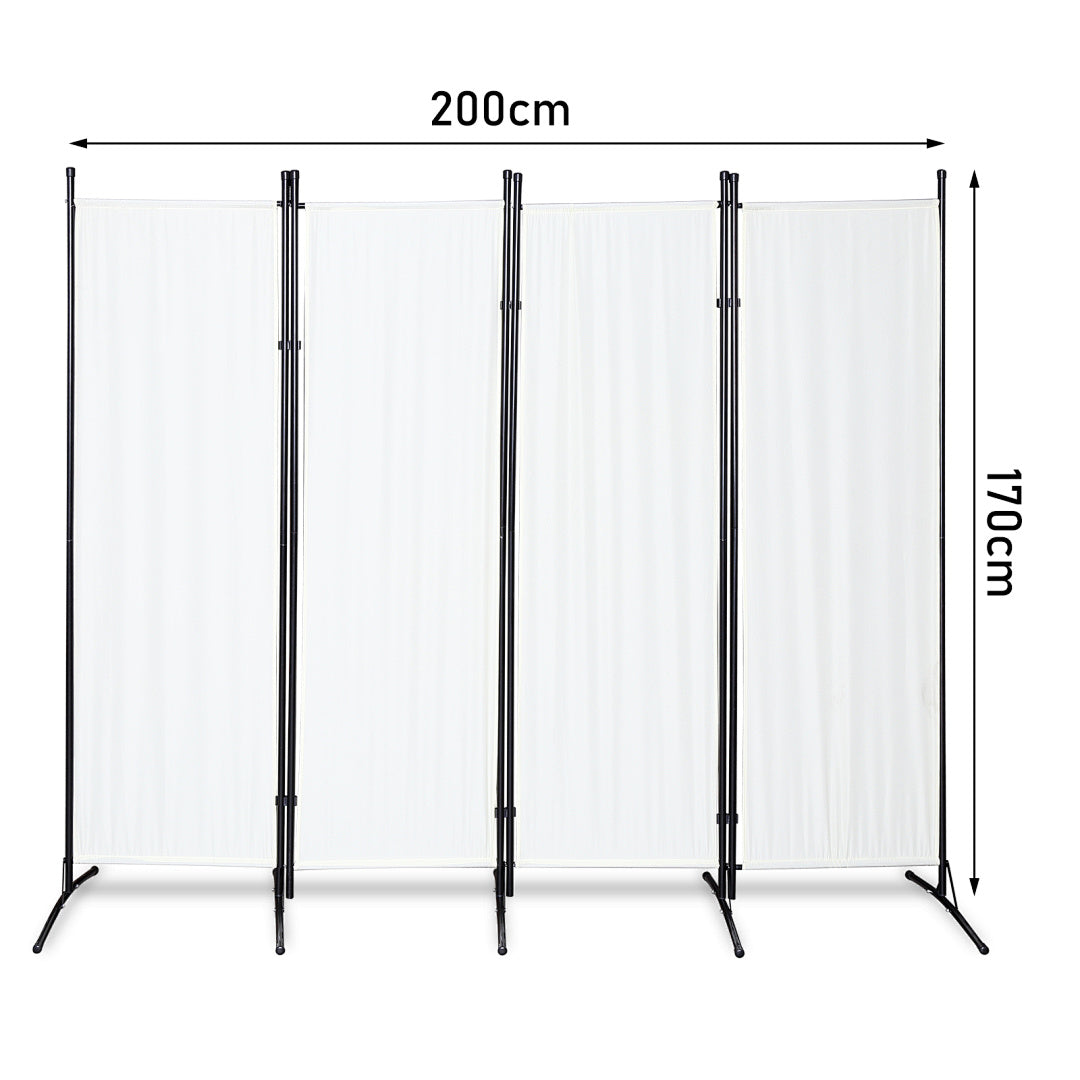 Cecaylie Paravent Raumteiler, faltbarer Sichtschutz aus Polyester, 1/3/4-teilig, Beige/Anthrazit