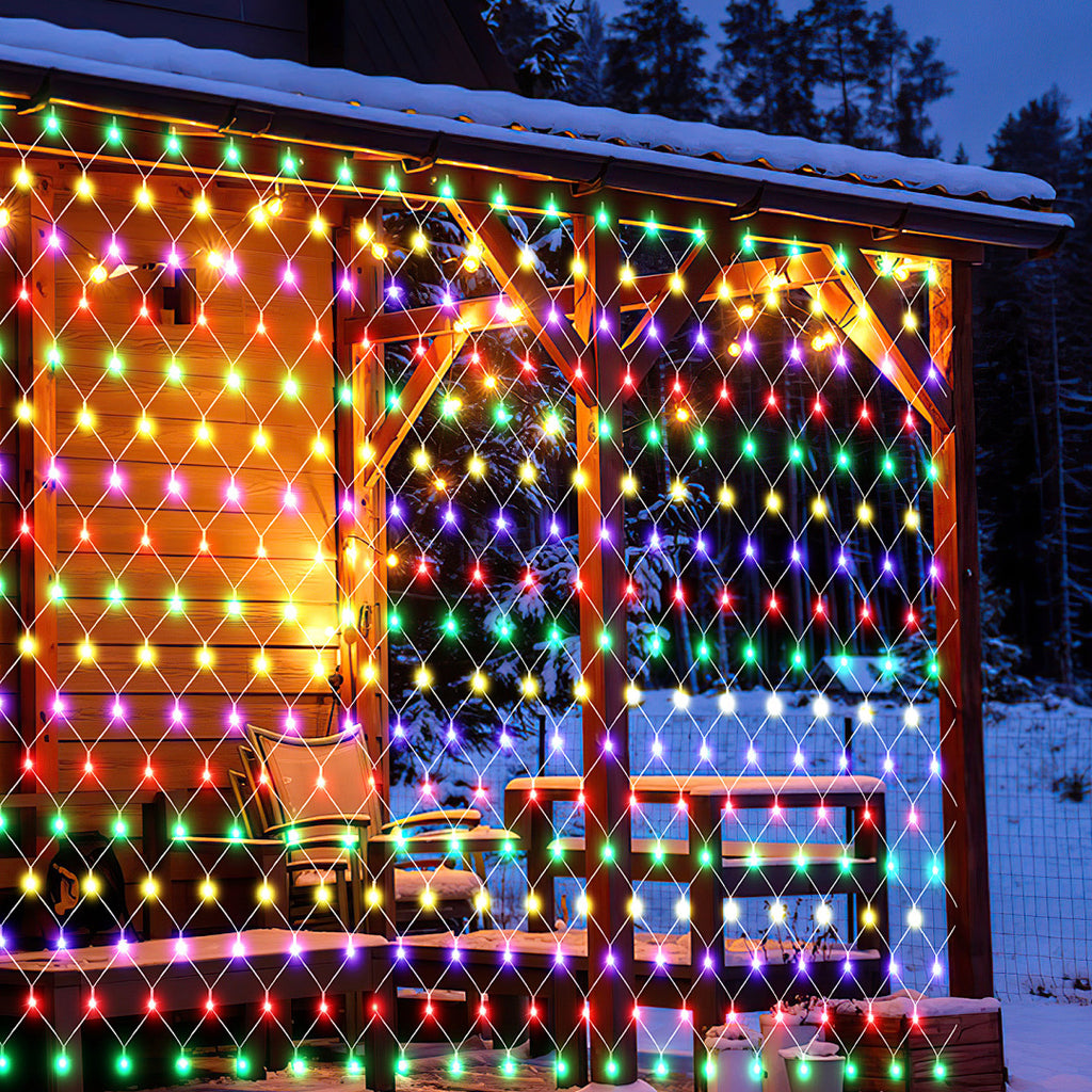 Solar LED Lichternetz mit 8 Modi, Timer & Memory – 4 Größen