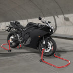2er Set Motorrad-Montageständer vorne & hinten mit Rollen – bis 300 kg