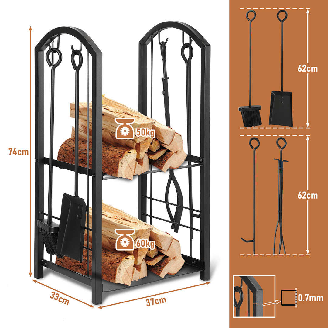 Cecaylie Kaminholzregal aus Metall – 3 Modelle für Brennholz