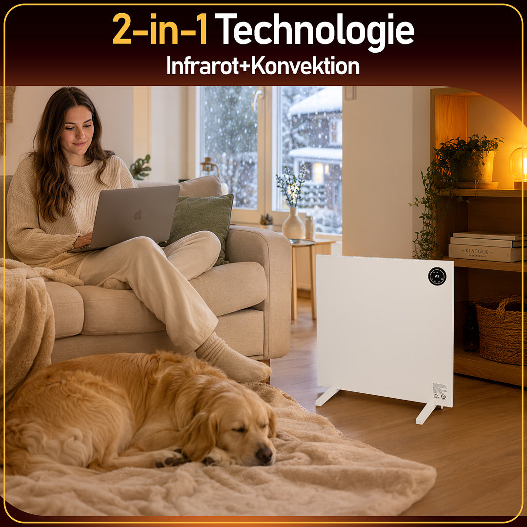 Hybrid Infrarot- & Konvektionsheizung 400W/750W/1000W mit WLAN & App