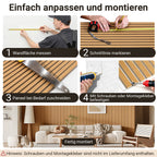 Akustikpaneele 120 × 60 cm mit Holzlamellen & Filz – 2–8 Stück