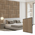 Selbstklebende Akustikpaneele Holzoptik 30 × 30 cm – 12 Stück