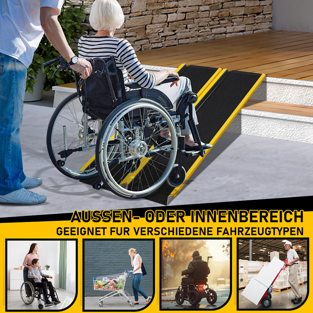 2er Set Aluminium-Auffahrrampen 118 cm – 300 kg pro Rampe