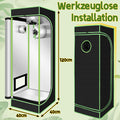 Cecaylie Growzelt 600D Oxford, Growbox Indoor mit reflektierender Folie, 5 Größen, Schwarz/Grün