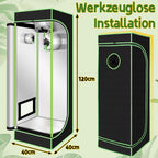 Cecaylie Growzelt 600D Oxford, Growbox Indoor mit reflektierender Folie, 5 Größen, Schwarz/Grün