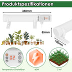 Gewächshausheizung 55W–240W mit digitalem Thermostat für Frostschutz