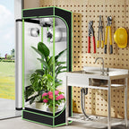 Cecaylie Growzelt 600D Oxford, Growbox Indoor mit reflektierender Folie, 5 Größen, Schwarz/Grün